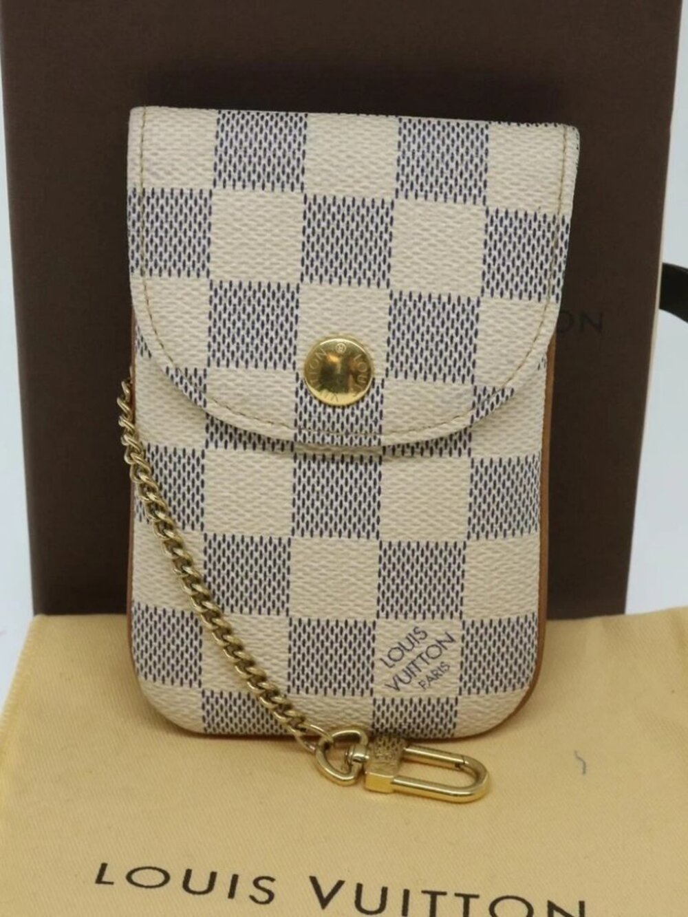 LOUIS VUITTON Damier Azur Etui Telephonne MM Cell Phone Case - Picture 11 of 16